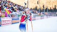 Jessica Jislová v cíli vytrvalostního závodu Sv�tového poháru v Ruhpoldingu.