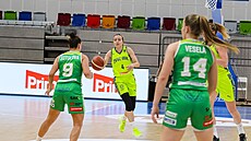 Gabriela And�lová z USK Praha zakládá útok b�hem utkání s KP TANY Brno.