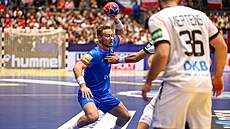 Tomá� Piroch na MS v Herningu b�hem zápasu s N�meckem.