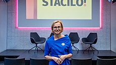 Kate�ina Kone�ná na tiskové konferenci uskupení Sta�ilo! k podpisu memoranda o...