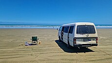 Plá� Ninety Miles Beach na západním pob�e�í severního ostrova je skv�lým místem...