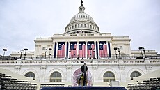 P�ípravy na inauguraci Donalda Trumpa p�ed americkým Kapitolem (17. ledna 2025)