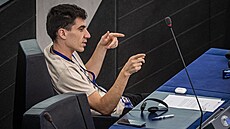 Fidias Panayiotou b�hem plenárního zasedání Evropského parlamentu ve �trasburku...