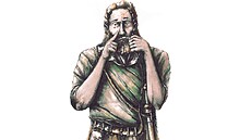 upnout si ped bojem. Lika, kterou nosili germántí váleníci na opasku,...