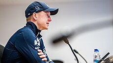 Johannes Bö oznamuje na tiskové konferenci, �e po aktuální sezon� ukon�í svou...