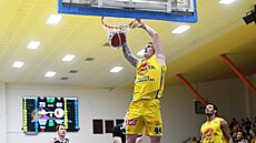 Ústecký basketbalista Ladislav Pecka smeuje do koe.