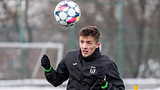 Samuel �igut b�hem zimní p�ípravy Karviné.