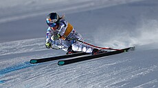 Ester Ledecká p�i tréninku v Cortin� d'Ampezzo.