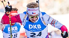 Vít�zslav Hornig b�hem hromadného závodu v Ruhpoldingu.