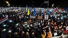 Slováci demonstrovali na podporu proevropského sm��ování zem�. (10. ledna 2025)