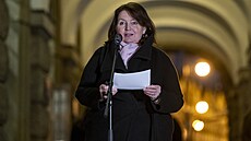 Rektorka Univerzity Karlovy Milena Králíková na pietním aktu k uctní památky...