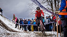 Emil Hekele bhem mistrovství republiky cyklokrosa v Jiín.