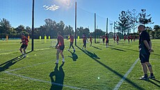 Trénink spar�anských fotbalist� na soust�ed�ní ve �pan�lské Marbelle.