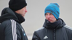Ond�ej Smetana (vlevo) a Michal Vávra jako trenérské duo v Jihlav�