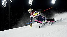 A. J. Hurtová b�hem slalomu v rakouském Flachau