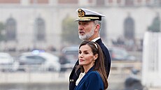 �pan�lská královna Letizia a král Felipe VI. v Cádizu sledující dceru Leonor...