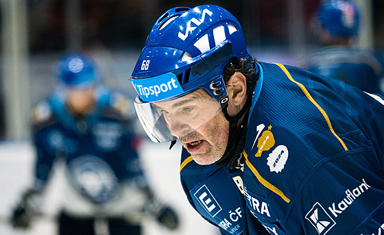 Kladenský Jaromír Jágr v utkání s Mladou Boleslaví.