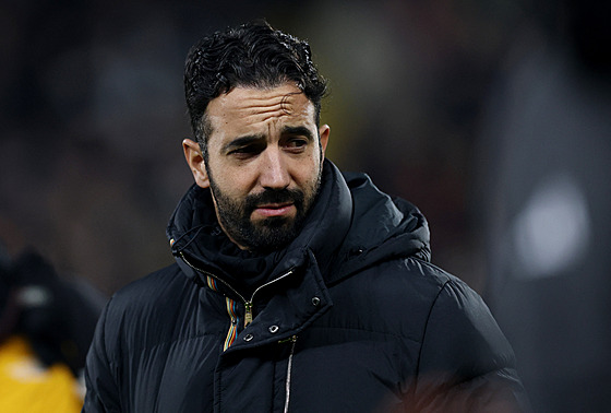 Rúben Amorim, trenér Manchesteru United, v utkání s Fulhamem.