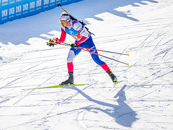 Vít�zslav Hornig b�í mu�skou �tafetu v Anterselv�.