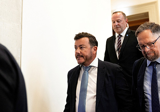 Padlý rakouský realitní magnát René Benko p�ed parlamentní komisí ve Vídni....