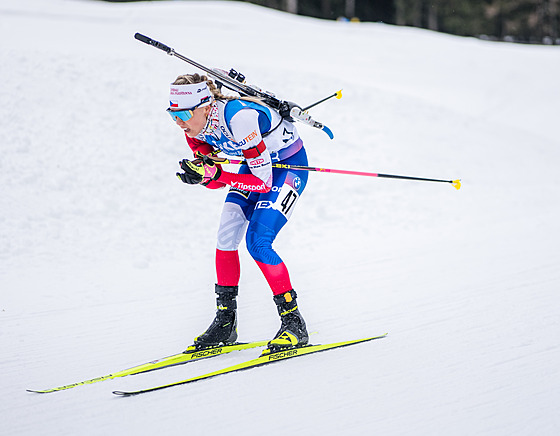 Tereza Voborníková na trati sprintu v italské Anterselv�.