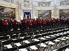 Smíené sbory Nebraské univerzity picházejí ped 60. prezidentskou inaugurací...
