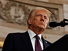 Prezident Donald Trump hovoí bhem inauguraního ceremoniálu v Rotund...