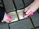 �i�t�n� stolperstein� u p��le�itosti v�ro�� osvobozen� koncentra�n�ho t�bora...