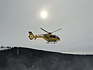 Hocha, kter se zranil v ve Snowparku Mseky, transportoval vrtulnk do...