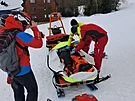Hocha, kter se zranil v ve Snowparku Mseky, transportoval vrtulnk do...
