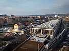 V Holeovicích pokrauje stavba nádraí Praha-Bubny. (22. ledna 2025)