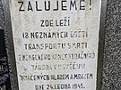 N�hrobek hromadn�ho hrobu ob�t� z transportu smrti, kter� Brand�sem nad Orlic�...