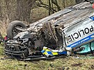 Pi nehod policejnho auta jedoucho k havrii dodvky u Pistoupimi na...