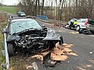 Nehoda dvou automobil u Nuic. idii se eln stetli, kdy jeden z nich vjel...