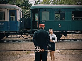 Výprav�í na �elezni�ní stanici Lednice