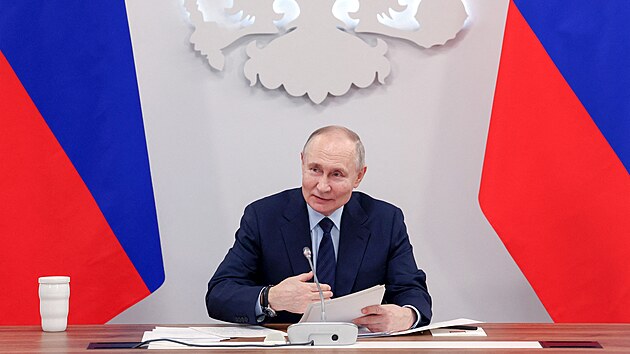 Rusk prezident Vladimir Putin na nvtv msta Togliatti (28. ledna 2025)