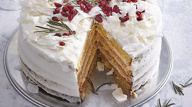 Novoroní mandlový dort s kokosem 