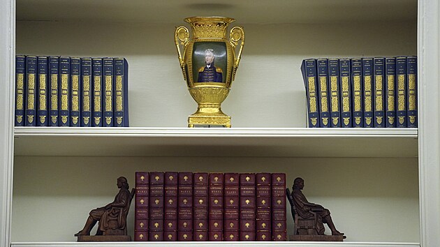 Z�b�r z Ov�ln� pracovny, kde Donald Trump kr�tce po inauguraci podepsal prvn� exekutivn� p��kazy (21. ledna 2025)