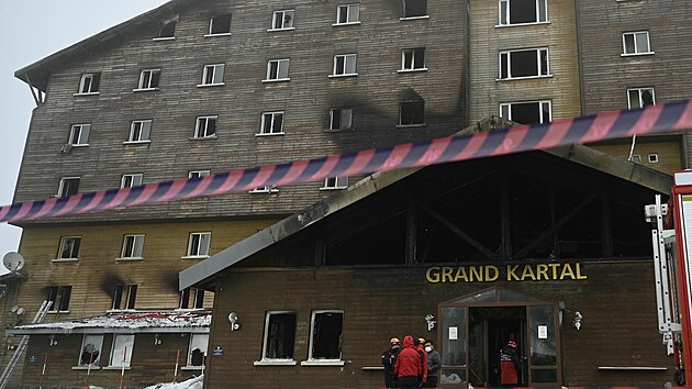 Pohled na vyho�el� hotel Grand Kartal v tureck�m ly�a�sk�m st�edisku Kartalkaya (22. ledna 2025)