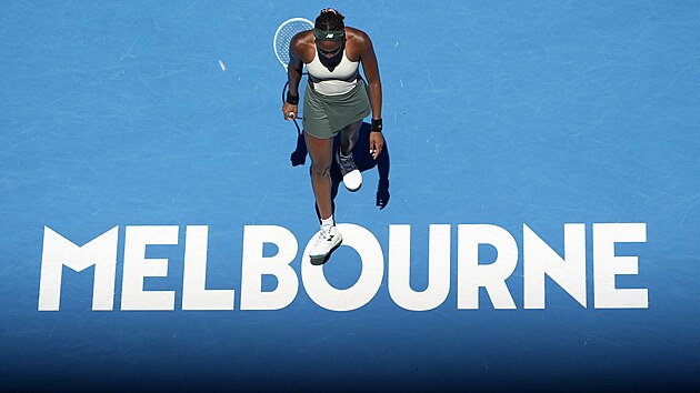 Coco Gauffov� b�hem �tvrtfin�le Australian Open