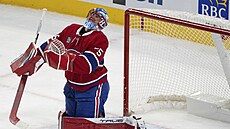 Jakub Dobe� v brance Montrealu práv� dostalo gól od Jespera Bratta z New Jersey.