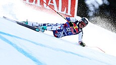 Jan Zabyst�an na trati sjezdu v Kitzbühelu.