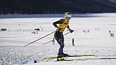 Kateina Janatová na trati sprintu v Engadinu.