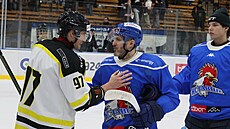 Táborský úto�ník Luká� Pech po zápase s Kadaní.