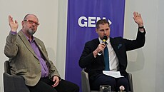 Vojtch Ryvola a Tomá epa na ustavujícím snmu strany GEN. (27. ledna 2025)