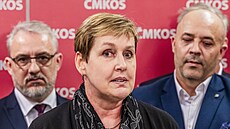 Tisková konference eskomoravské konfederace odborových svaz proti navrhované...