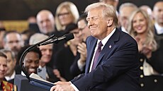 Donald Trump sloil písahu v den své prezidentské inaugurace v Rotund...