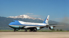 President William Jefferson Clinton is aboard VC-25A after landing at Peterson...