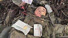 Jeden z padlých severokorejských voják� v Kurské oblasti (7. ledna 2025)