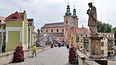 Most sv. Jana a kostel Panny Marie R��encové v Kladsku (K�odzko). M�sto bylo po...
